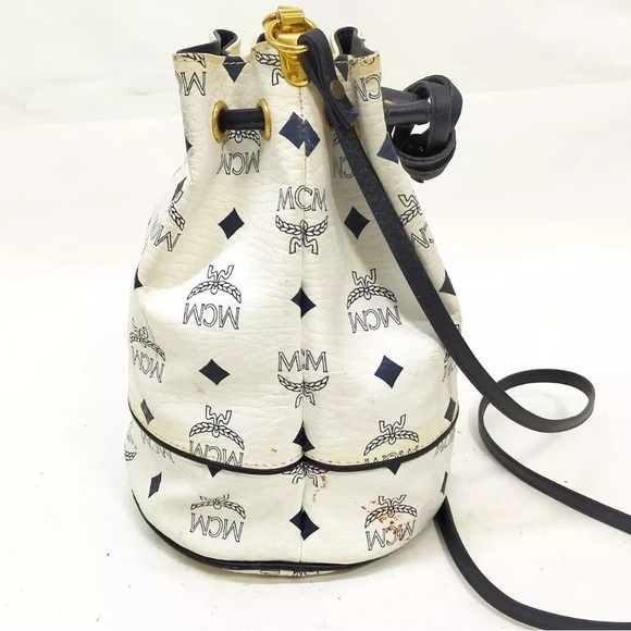 Authentic MCM Crossbody bag  White. & Blue Vintage made in Germany - Picture 3 of 11